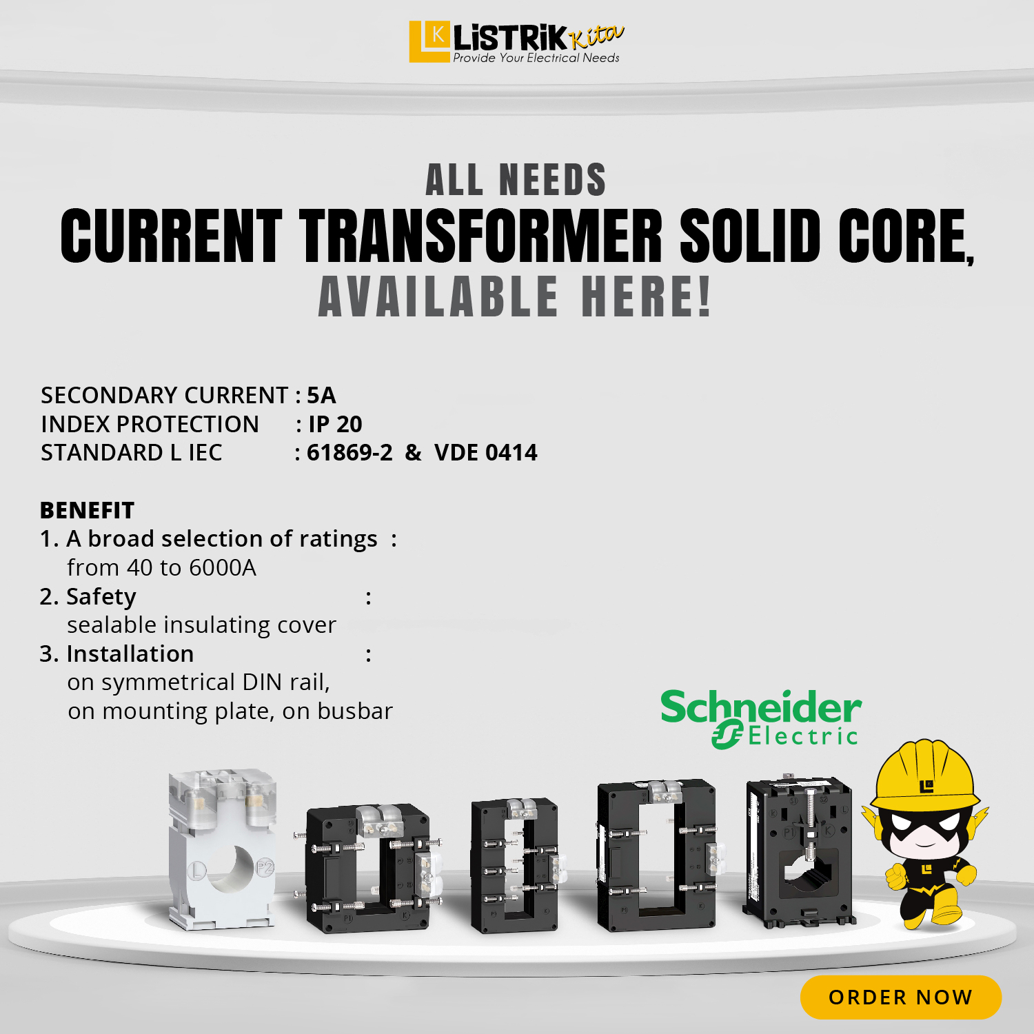 CURRENT TRANSFORMER SOLID CORE SCHNEIDER ELECTRIC