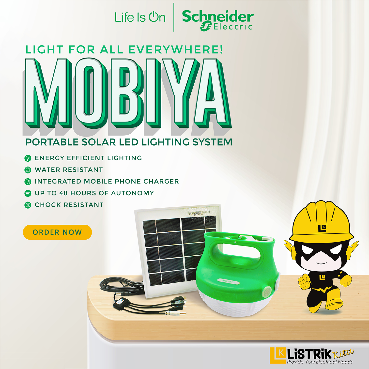 MOBIYA PORTABLE SOLAR LED LIGHTING SYSTEM