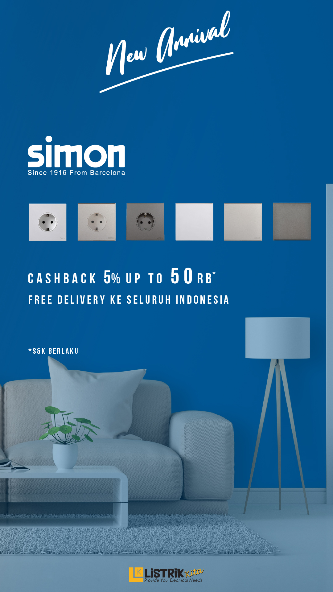 Terbaru! New Brand Simon Electric, Hanya di listrikkita.com!