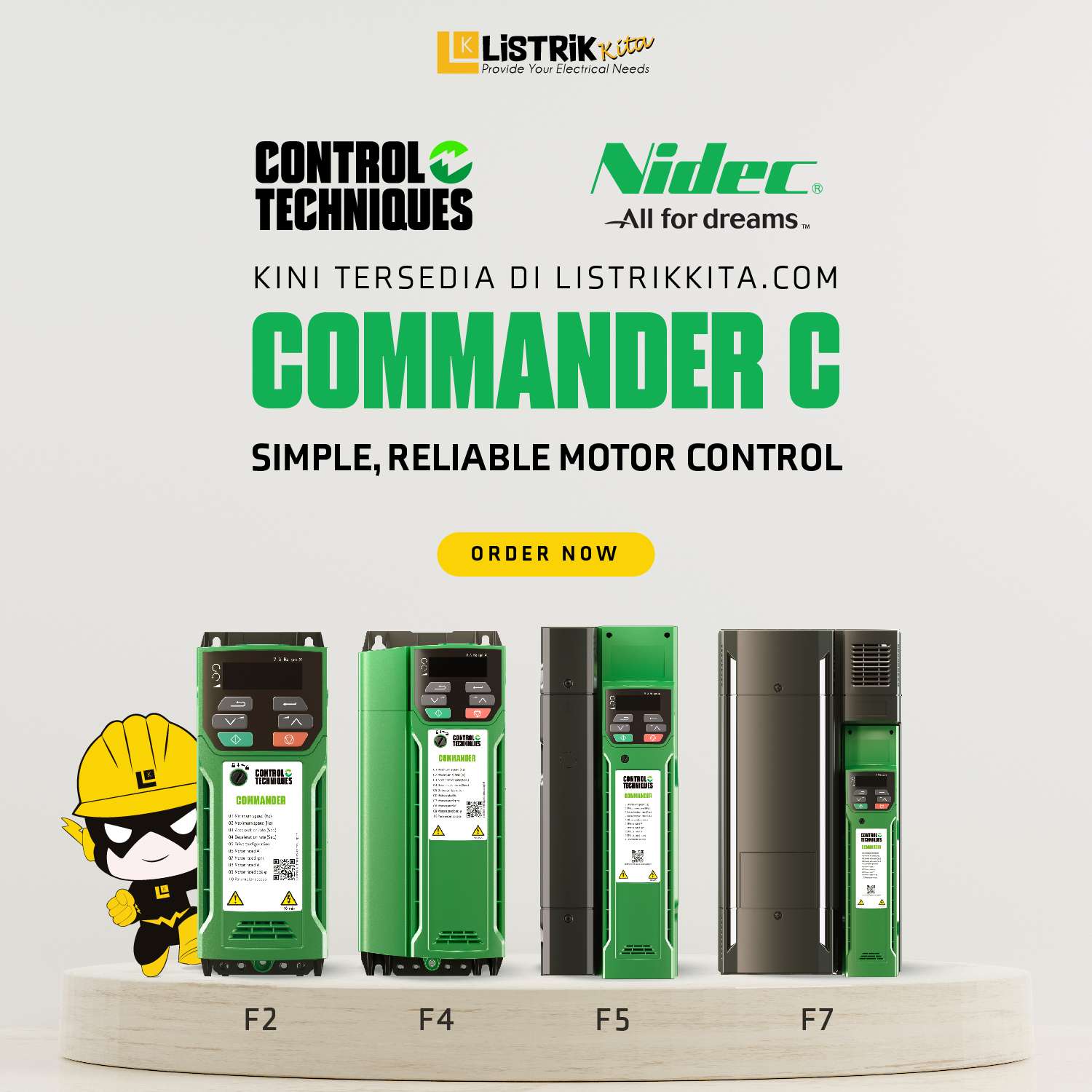 KINI TERSEDIA PRODUK NIDEC HANYA DI LISTRIKKITA.COM