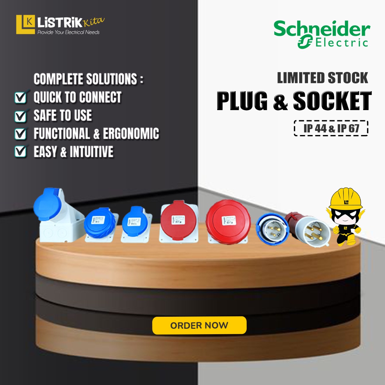 LIMITED STOCK PLUG & SOCKET IP 44 & IP 67